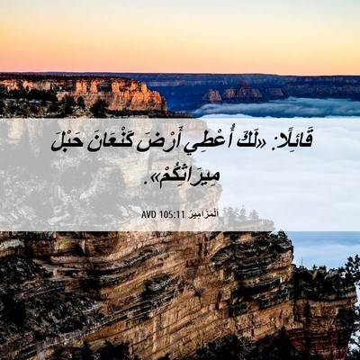 Picture 06 - اَلْمَزَامِيرُ 105:11 AVD - قَائِلًا: «لَكَ أُعْطِي - Bible Verse Picture