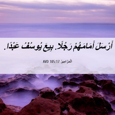 Picture 06 - اَلْمَزَامِيرُ 105:17 AVD - أَرْسَلَ أَمَامَهُمْ - Bible Verse Picture