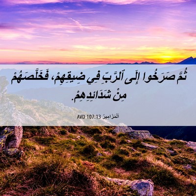 Picture 06 - اَلْمَزَامِيرُ 107:13 AVD - ثُمَّ صَرَخُوا إِلَى - Bible Verse Picture