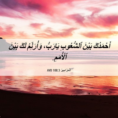 Picture 06 - اَلْمَزَامِيرُ 108:3 AVD - أَحْمَدُكَ بَيْنَ - Bible Verse Picture