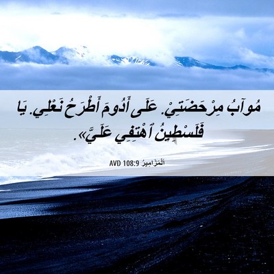 Picture 06 - اَلْمَزَامِيرُ 108:9 AVD - مُوآبُ مِرْحَضَتِيْ. عَلَى - Bible Verse Picture
