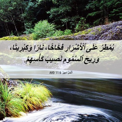 Picture 06 - اَلْمَزَامِيرُ 11:6 AVD - يُمْطِرُ عَلَى - Bible Verse Picture