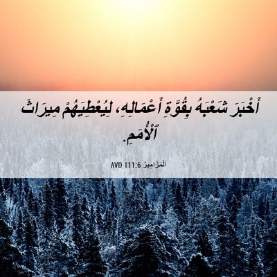 Picture 06 - اَلْمَزَامِيرُ 111:6 AVD - أَخْبَرَ شَعْبَهُ - Bible Verse Picture