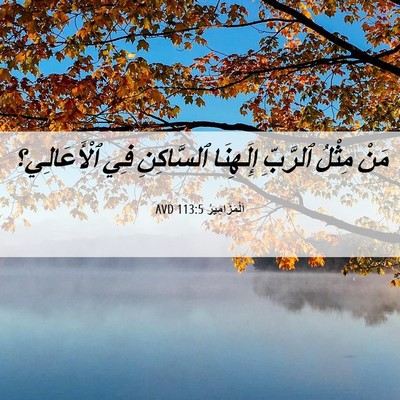 Picture 06 - اَلْمَزَامِيرُ 113:5 AVD - مَنْ مِثْلُ ٱلرَّبِّ - Bible Verse Picture