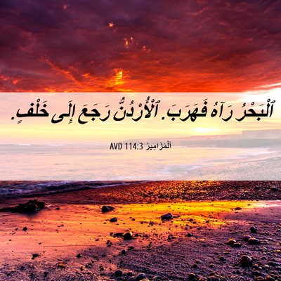 Picture 06 - اَلْمَزَامِيرُ 114:3 AVD - ٱلْبَحْرُ رَآهُ فَهَرَبَ. - Bible Verse Picture