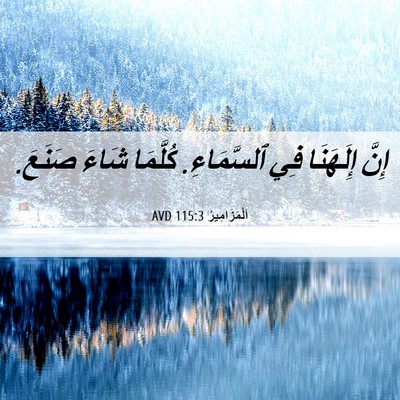 Picture 06 - اَلْمَزَامِيرُ 115:3 AVD - إِنَّ إِلَهَنَا فِي - Bible Verse Picture
