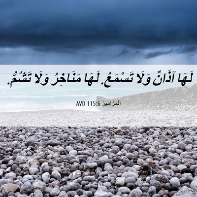Picture 06 - اَلْمَزَامِيرُ 115:6 AVD - لَهَا آذَانٌ وَلَا - Bible Verse Picture