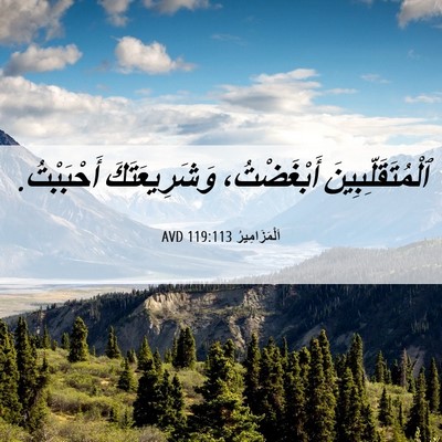 Picture 06 - اَلْمَزَامِيرُ 119:113 AVD - ٱلْمُتَقَلِّبِينَ - Bible Verse Picture