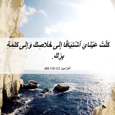 Picture 06 - اَلْمَزَامِيرُ 119:123 AVD - كَلَّتْ عَيْنَايَ - Bible Verse Picture