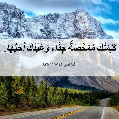Picture 06 - اَلْمَزَامِيرُ 119:140 AVD - كَلِمَتُكَ مُمَحَّصَةٌ - Bible Verse Picture