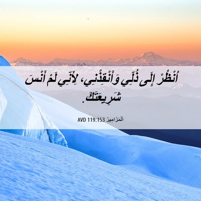 Picture 06 - اَلْمَزَامِيرُ 119:153 AVD - اُنْظُرْ إِلَى ذُلِّي - Bible Verse Picture