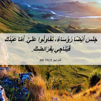 Picture 06 - اَلْمَزَامِيرُ 119:23 AVD - جَلَسَ أَيْضًا رُؤَسَاءُ، - Bible Verse Picture
