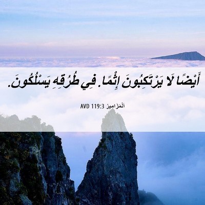 Picture 06 - اَلْمَزَامِيرُ 119:3 AVD - أَيْضًا لَا يَرْتَكِبُونَ - Bible Verse Picture