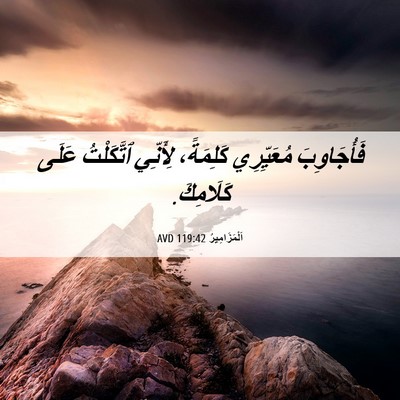 Picture 06 - اَلْمَزَامِيرُ 119:42 AVD - فَأُجَاوِبَ مُعَيِّرِي - Bible Verse Picture