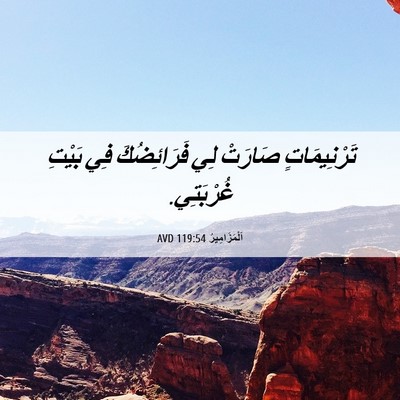 Picture 06 - اَلْمَزَامِيرُ 119:54 AVD - تَرْنِيمَاتٍ صَارَتْ لِي - Bible Verse Picture