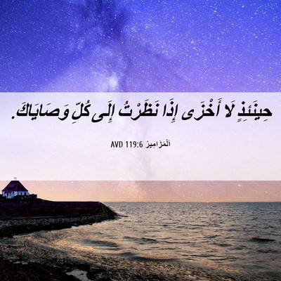 Picture 06 - اَلْمَزَامِيرُ 119:6 AVD - حِينَئِذٍ لَا أَخْزَى - Bible Verse Picture