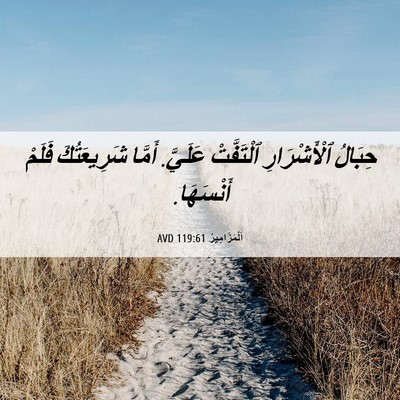 Picture 06 - اَلْمَزَامِيرُ 119:61 AVD - حِبَالُ ٱلْأَشْرَارِ - Bible Verse Picture