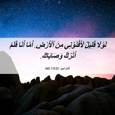 Picture 06 - اَلْمَزَامِيرُ 119:87 AVD - لَوْلَا قَلِيلٌ - Bible Verse Picture