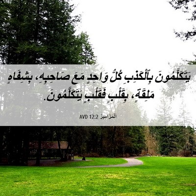 Picture 06 - اَلْمَزَامِيرُ 12:2 AVD - يَتَكَلَّمُونَ - Bible Verse Picture