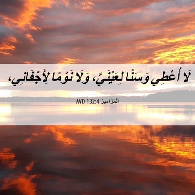 Picture 06 - اَلْمَزَامِيرُ 132:4 AVD - لَا أُعْطِي وَسَنًا - Bible Verse Picture