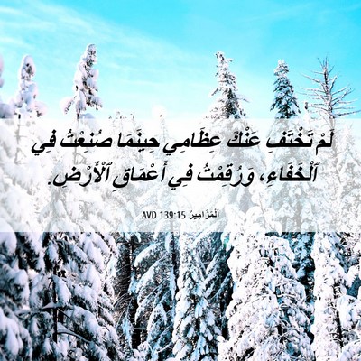 Picture 06 - اَلْمَزَامِيرُ 139:15 AVD - لَمْ تَخْتَفِ عَنْكَ - Bible Verse Picture