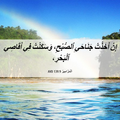 Picture 06 - اَلْمَزَامِيرُ 139:9 AVD - إِنْ أَخَذْتُ جَنَاحَيِ - Bible Verse Picture