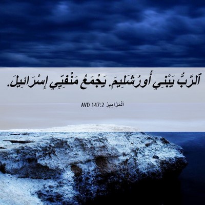 Picture 06 - اَلْمَزَامِيرُ 147:2 AVD - ٱلرَّبُّ يَبْنِي - Bible Verse Picture