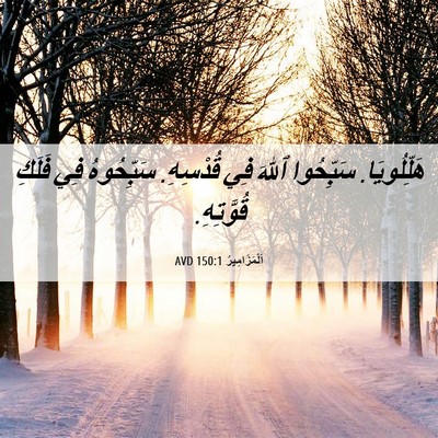 Picture 06 - اَلْمَزَامِيرُ 150:1 AVD - هَلِّلُويَا. سَبِّحُوا - Bible Verse Picture