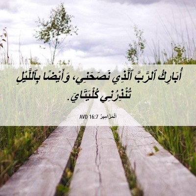 Picture 06 - اَلْمَزَامِيرُ 16:7 AVD - أُبَارِكُ ٱلرَّبَّ - Bible Verse Picture