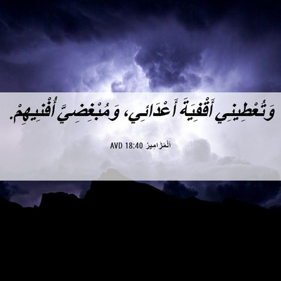 Picture 06 - اَلْمَزَامِيرُ 18:40 AVD - وَتُعْطِينِي أَقْفِيَةَ - Bible Verse Picture