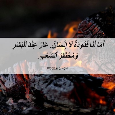Picture 06 - اَلْمَزَامِيرُ 22:6 AVD - أَمَّا أَنَا فَدُودَةٌ لَا - Bible Verse Picture