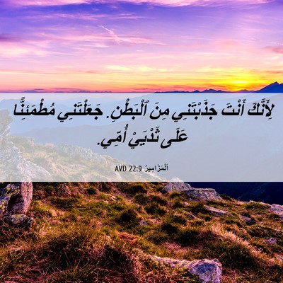 Picture 06 - اَلْمَزَامِيرُ 22:9 AVD - لِأَنَّكَ أَنْتَ - Bible Verse Picture