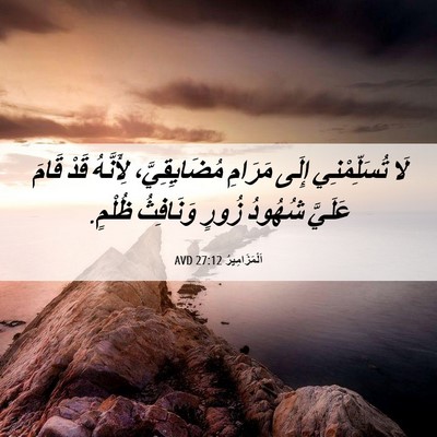 Picture 06 - اَلْمَزَامِيرُ 27:12 AVD - لَا تُسَلِّمْنِي إِلَى - Bible Verse Picture