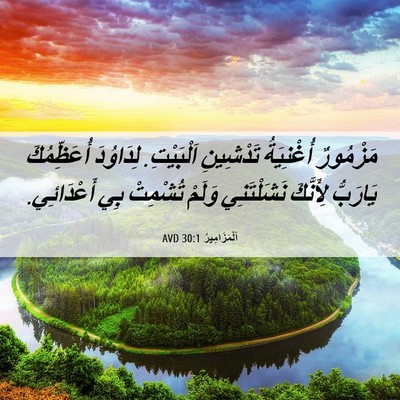 Picture 06 - اَلْمَزَامِيرُ 30:1 AVD - مَزْمُورٌ أُغْنِيَةُ - Bible Verse Picture