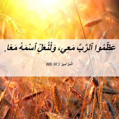 Picture 06 - اَلْمَزَامِيرُ 34:3 AVD - عَظِّمُوا ٱلرَّبَّ مَعِي، - Bible Verse Picture