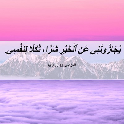 Picture 06 - اَلْمَزَامِيرُ 35:12 AVD - يُجَازُونَنِي عَنِ - Bible Verse Picture