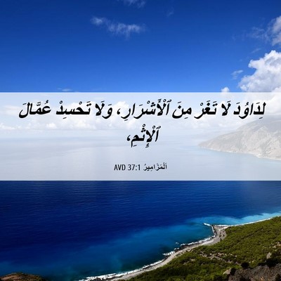 Picture 06 - اَلْمَزَامِيرُ 37:1 AVD - لِدَاوُدَ لَا تَغَرْ مِنَ - Bible Verse Picture