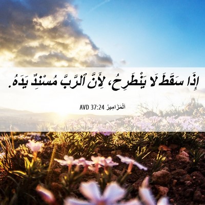 Picture 06 - اَلْمَزَامِيرُ 37:24 AVD - إِذَا سَقَطَ لَا - Bible Verse Picture