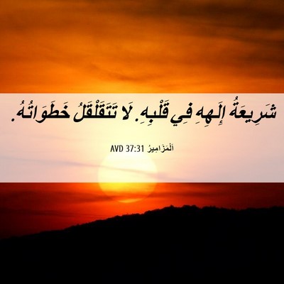 Picture 06 - اَلْمَزَامِيرُ 37:31 AVD - شَرِيعَةُ إِلَهِهِ فِي - Bible Verse Picture