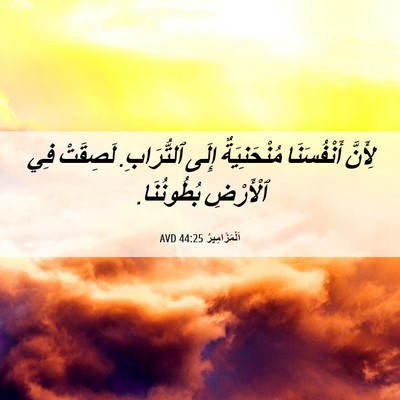 Picture 06 - اَلْمَزَامِيرُ 44:25 AVD - لِأَنَّ أَنْفُسَنَا - Bible Verse Picture
