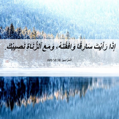 Picture 06 - اَلْمَزَامِيرُ 50:18 AVD - إِذَا رَأَيْتَ سَارِقًا - Bible Verse Picture
