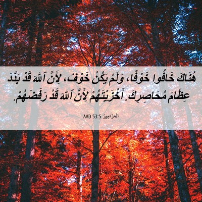 Picture 06 - اَلْمَزَامِيرُ 53:5 AVD - هُنَاكَ خَافُوا خَوْفًا، - Bible Verse Picture