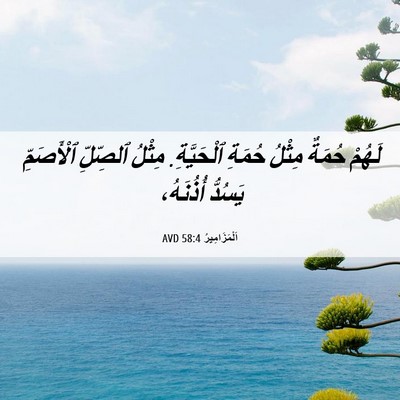 Picture 06 - اَلْمَزَامِيرُ 58:4 AVD - لَهُمْ حُمَةٌ مِثْلُ - Bible Verse Picture