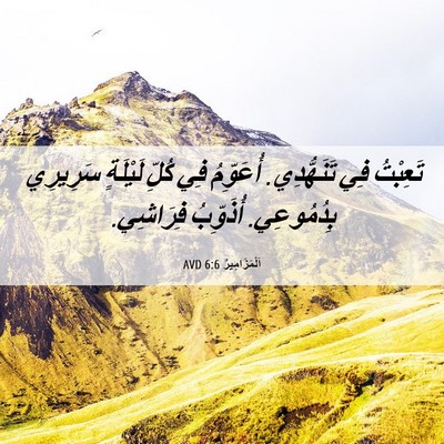 Picture 06 - اَلْمَزَامِيرُ 6:6 AVD - تَعِبْتُ فِي تَنَهُّدِي. - Bible Verse Picture