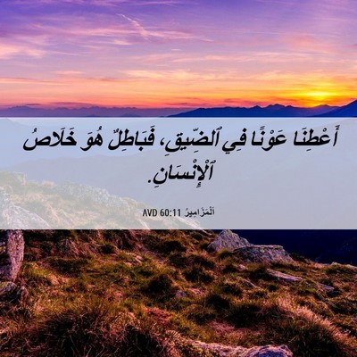Picture 06 - اَلْمَزَامِيرُ 60:11 AVD - أَعْطِنَا عَوْنًا فِي - Bible Verse Picture