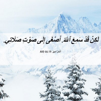 Picture 06 - اَلْمَزَامِيرُ 66:19 AVD - لَكِنْ قَدْ سَمِعَ ٱللهُ. - Bible Verse Picture