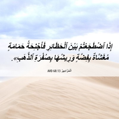 Picture 06 - اَلْمَزَامِيرُ 68:13 AVD - إِذَا ٱضْطَجَعْتُمْ - Bible Verse Picture