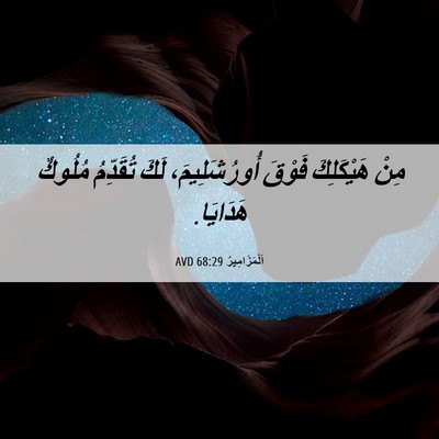 Picture 06 - اَلْمَزَامِيرُ 68:29 AVD - مِنْ هَيْكَلِكَ فَوْقَ - Bible Verse Picture