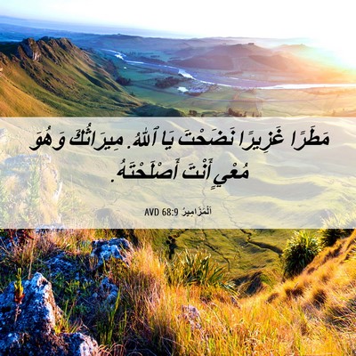Picture 06 - اَلْمَزَامِيرُ 68:9 AVD - مَطَرًا غَزِيرًا نَضَحْتَ - Bible Verse Picture