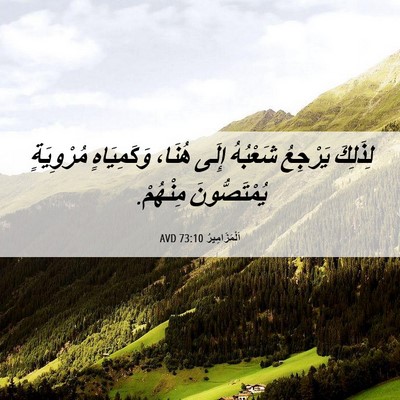Picture 06 - اَلْمَزَامِيرُ 73:10 AVD - لِذَلِكَ يَرْجِعُ - Bible Verse Picture